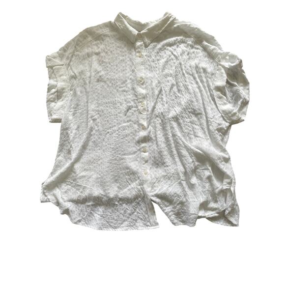 JANE + DELANCEY, SIZE 2X, WHITE BUTTON DOWN TUNIC - Picture 1 of 2